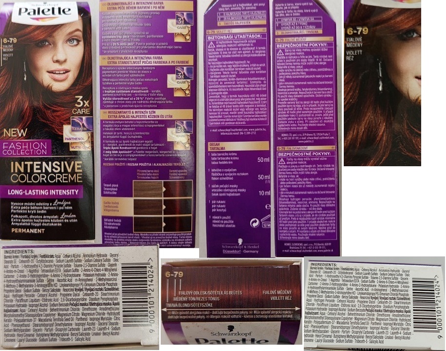 Schwarzkopf, Palette, INTENSIVE COLOR CREME, NEW FASHION COLLECTION, 6-79 FIALOVĚ MĚDĚNÝ