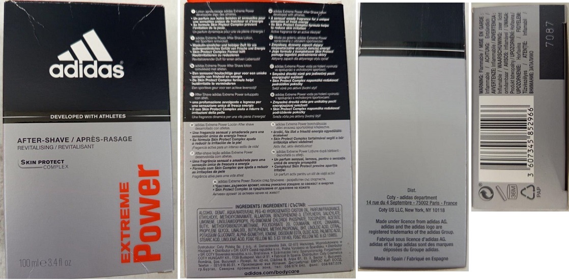 Adidas, AFTER-SHAVE, EXTREME Power, 100 ml číslo šarže/ sp. do: 7087