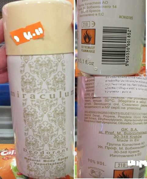 miraculum, Deodorant, Natural Body Spray Vaporisateur číslo šarže/ sp. do: MCW60185