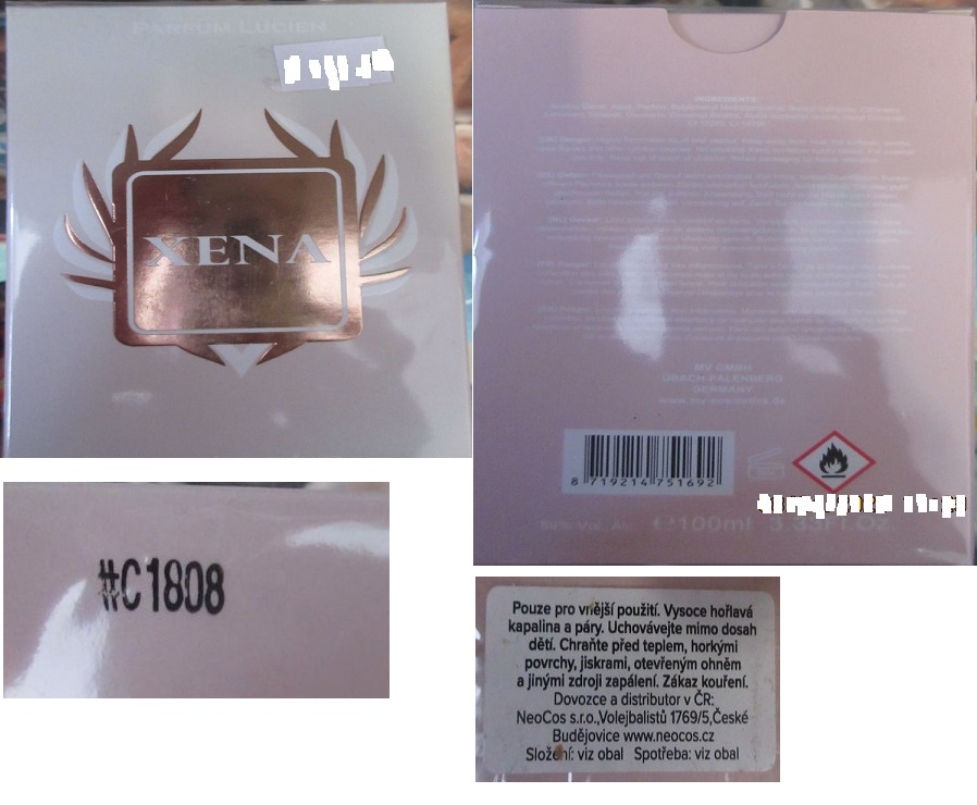 XENA, eau de parfum, PARFUM LUCIEN číslo šarže/ sp. do: #C1808