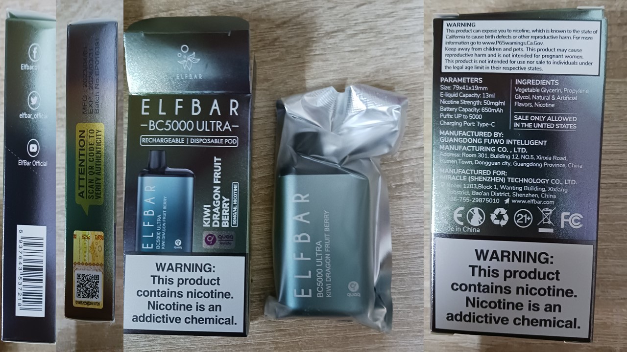 ELF BAR BC5000 ULTRA, RECHARGEABLE/ DISPOSABLE POD, 50 mg/ml nicotine, objem: 13 ml –  2 příchutě