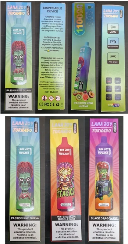 Jednorazova elektronicka cigareta zn. LANA JOY TORNADO 1